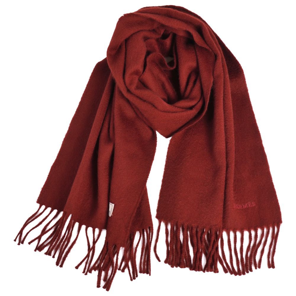Hermes Scarf Shawl Fringe Cashmere — view 3