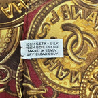 Chanel Scarf Silk Medal Pattern Gripoix Style Logo Brown — view 8