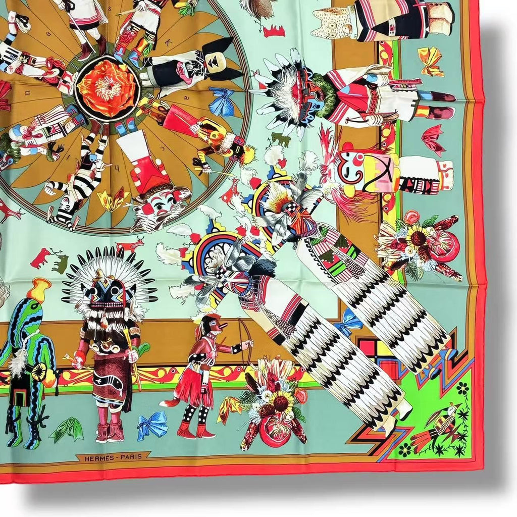 Hermes Scarf Silk Kachinas