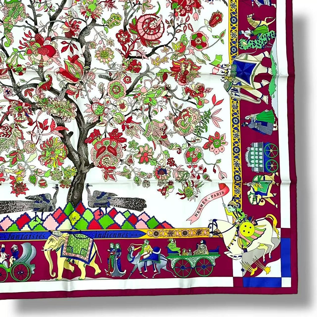 Hermes Scarf Silk Fantaisies Indiennes Dazzling India Multicolor — view 6