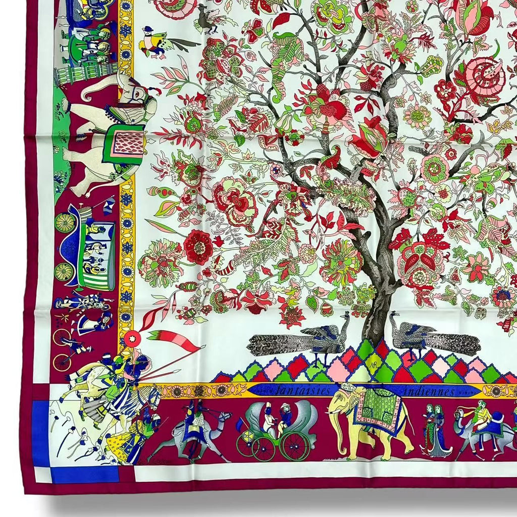 Hermes Scarf Silk Fantaisies Indiennes Dazzling India Multicolor — view 4