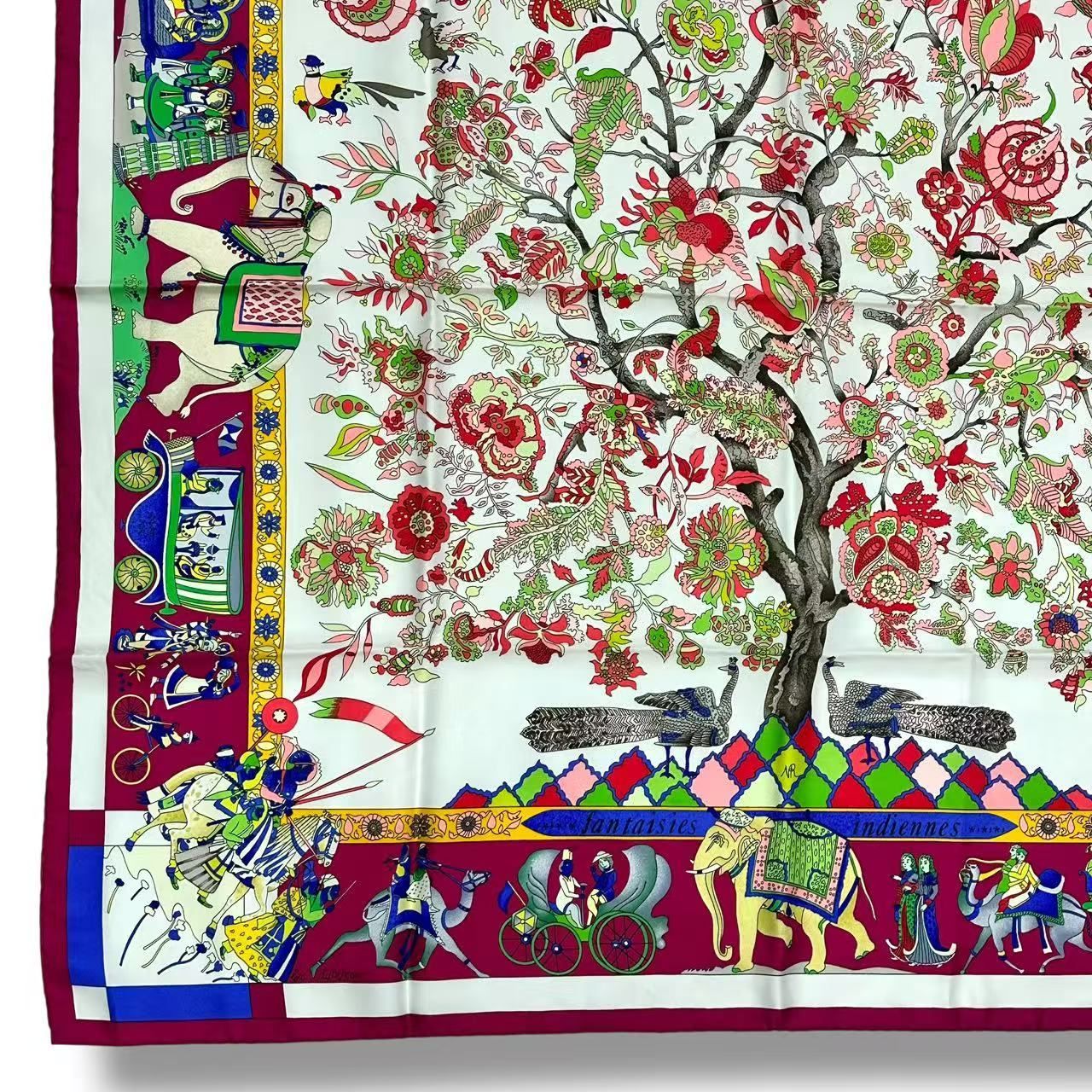 Hermes Scarf Silk Fantaisies Indiennes Dazzling India Multicolor — view 4