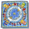 Hermes Scarf Silk Prieres AU Vent Prayer in the Wind Blue