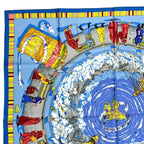 Hermes Scarf Silk Prieres AU Vent Prayer in the Wind Blue — view 2