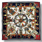 Hermes Scarf Silk Kachinas Navy