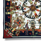 Hermes Scarf Silk Kachinas Navy — view 7