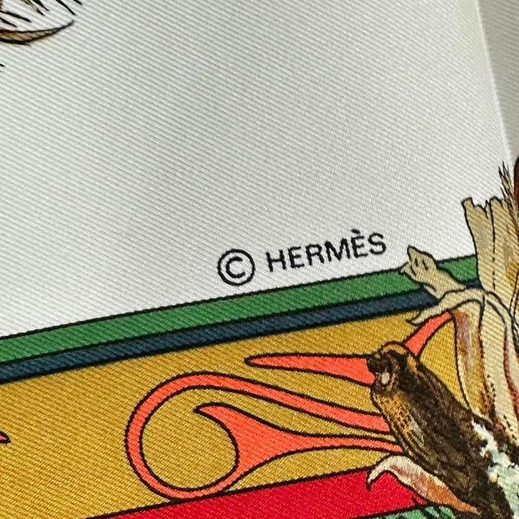Hermes Scarf Silk Kachinas Navy — view 9