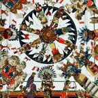 Hermes Scarf Silk Kachinas Navy — view 4