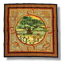 Hermes Scarf Silk Sous le Cedre Under the Himalayan Cedar Brown