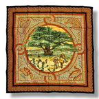 Hermes Scarf Silk Sous le Cedre Under the Himalayan Cedar Brown