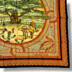 Hermes Scarf Silk Sous le Cedre Under the Himalayan Cedar Brown — view 6