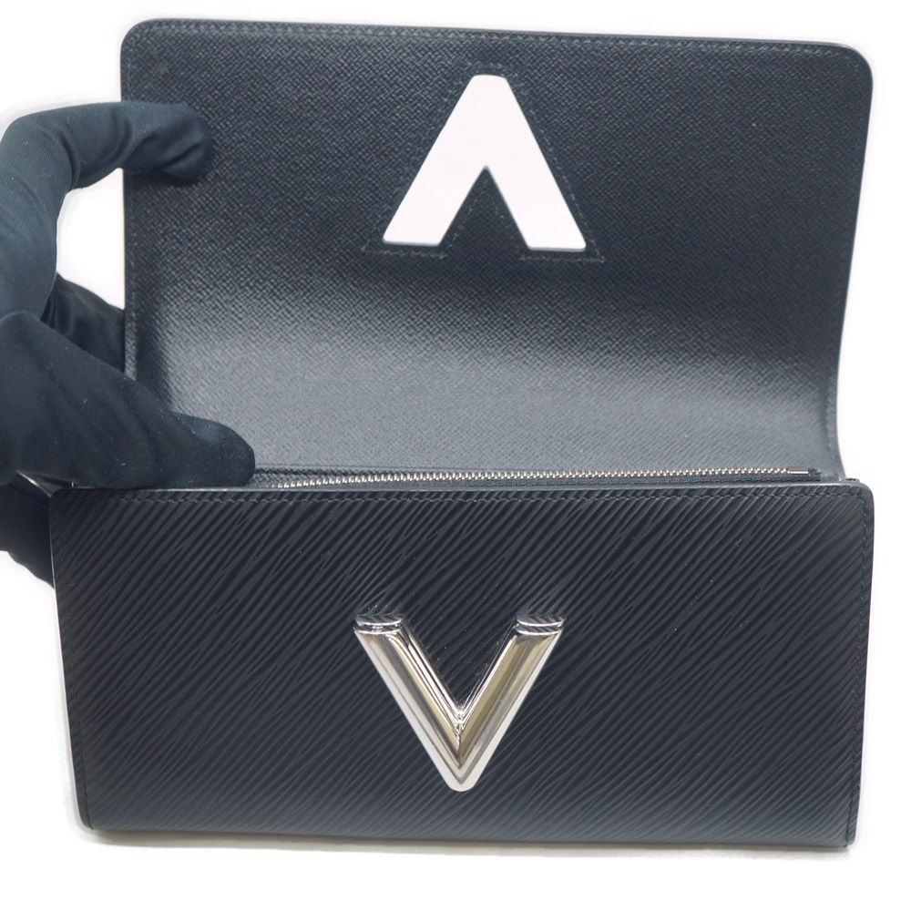 Louis Vuitton Portefeuille Twist Epi Leather Black Silver Wallet