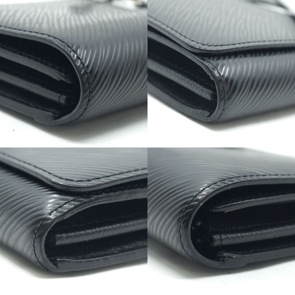 Louis Vuitton Portefeuille Twist Epi Leather Black Silver Wallet
