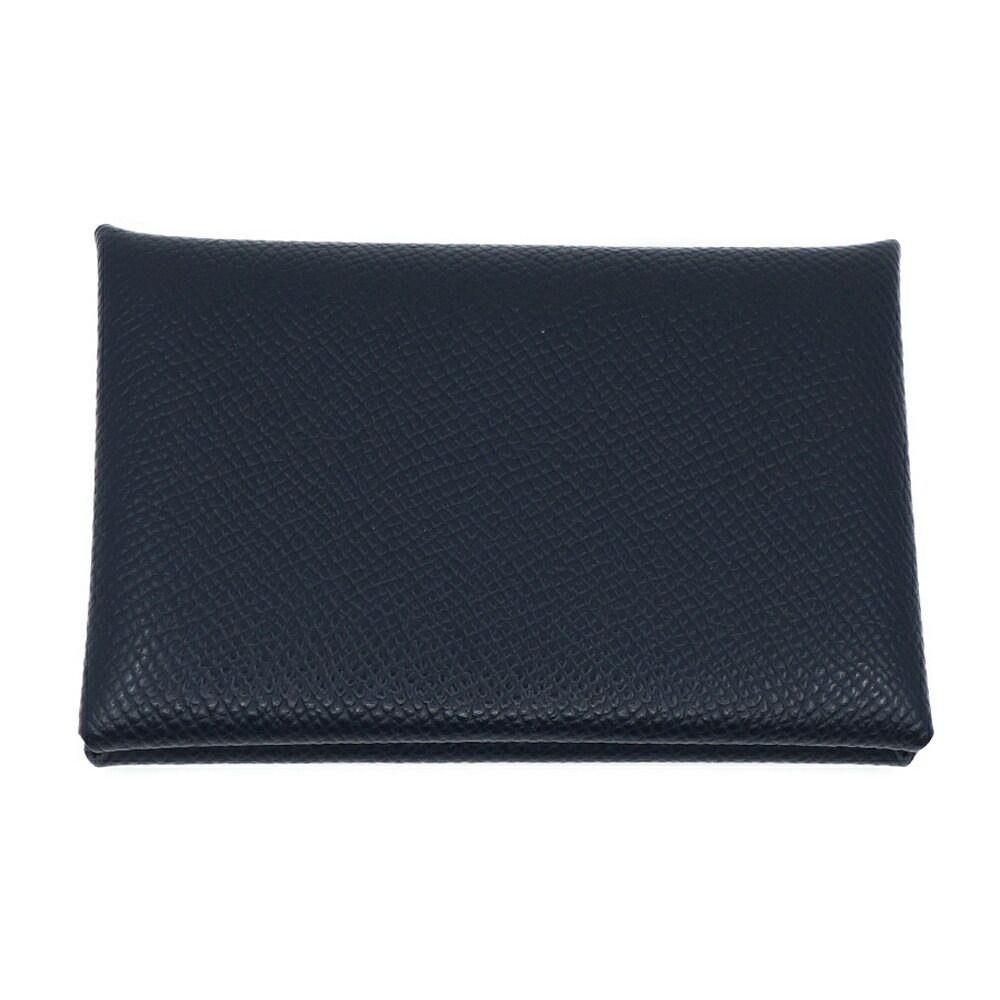 Hermes Calvi Coin Case Card Black Silver — view 2