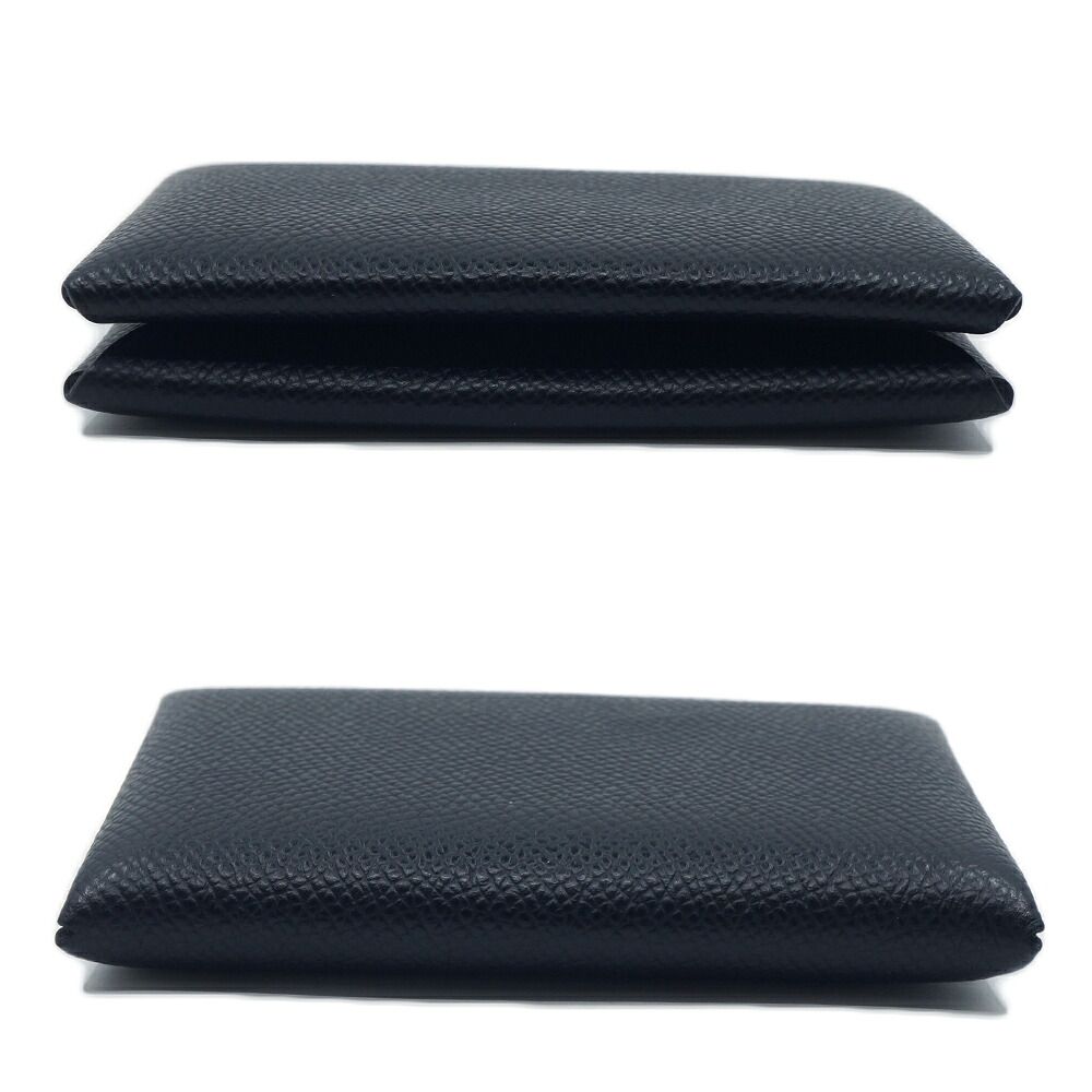 Hermes Calvi Coin Case Card Black Silver — view 3