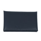 Hermes Calvi Coin Case Card Black Silver