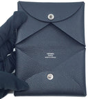 Hermes Calvi Coin Case Card Black Silver — view 6