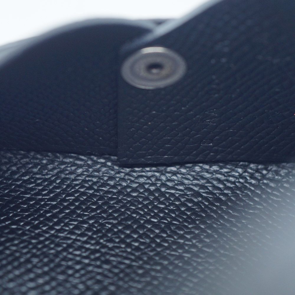Hermes Calvi Coin Case Card Black Silver — view 8