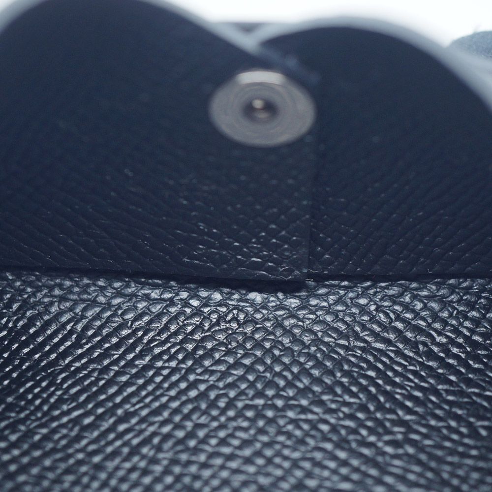 Hermes Calvi Coin Case Card Black Silver — view 7