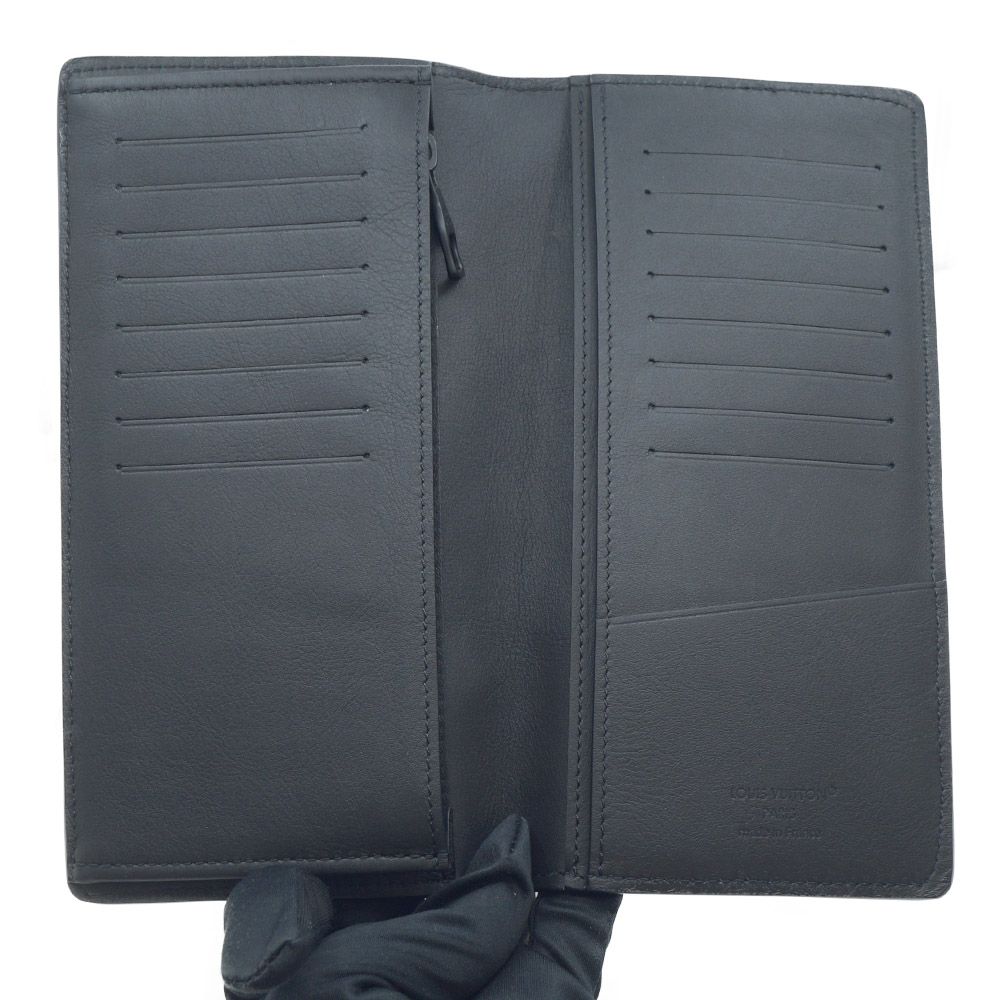 Louis Vuitton Portefeuille Plaza Wallet Silver Black Leather — view 6