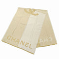 Chanel Shawl Beige Logo CC Cashmere Silk Large Scarf