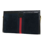 Gucci Embroidery Chain Shoulder Bag Black — view 3