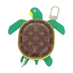 Louis Vuitton LV Turtle Key Holder Bag Charm Monogram Brown Green Yellow Silver — view 2