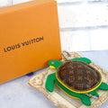 Louis Vuitton LV Turtle Key Holder Bag Charm Monogram Brown Green Yellow Silver