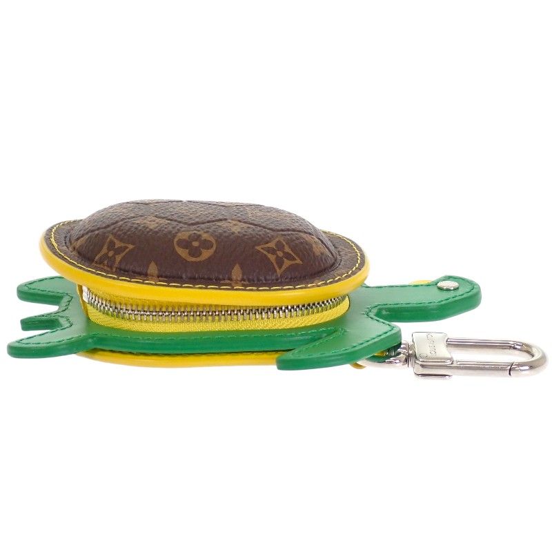 Louis Vuitton LV Turtle Key Holder Bag Charm Monogram Brown Green Yellow Silver — view 7