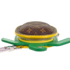 Louis Vuitton LV Turtle Key Holder Bag Charm Monogram Brown Green Yellow Silver — view 8
