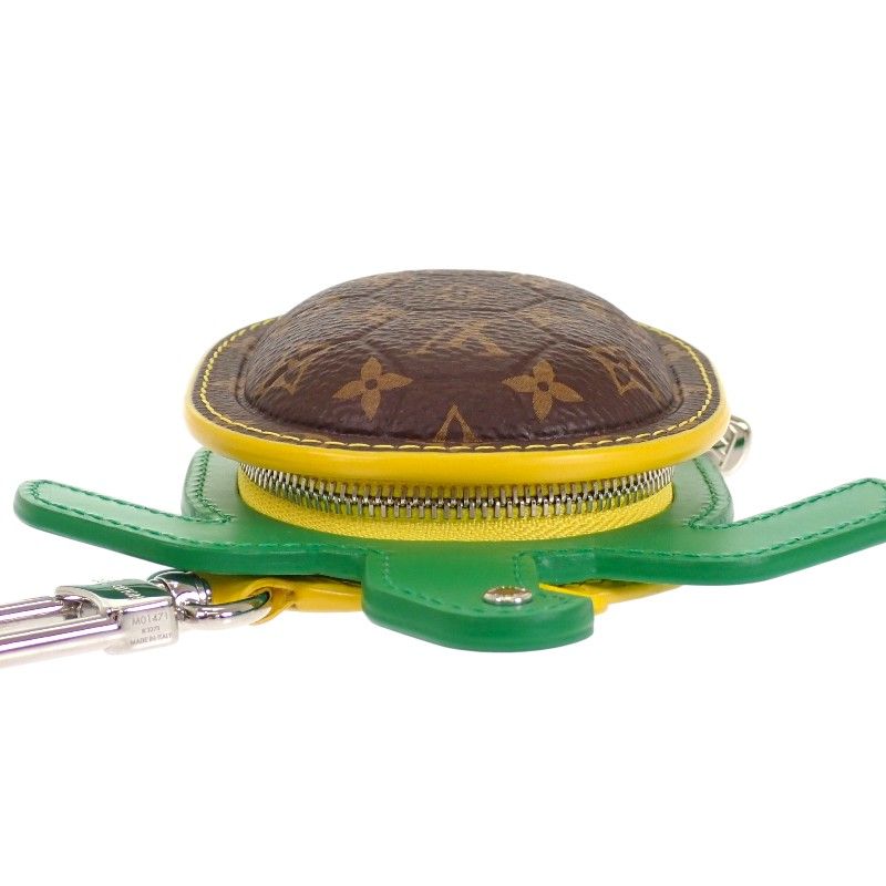 Louis Vuitton LV Turtle Key Holder Bag Charm Monogram Brown Green Yellow Silver — view 8