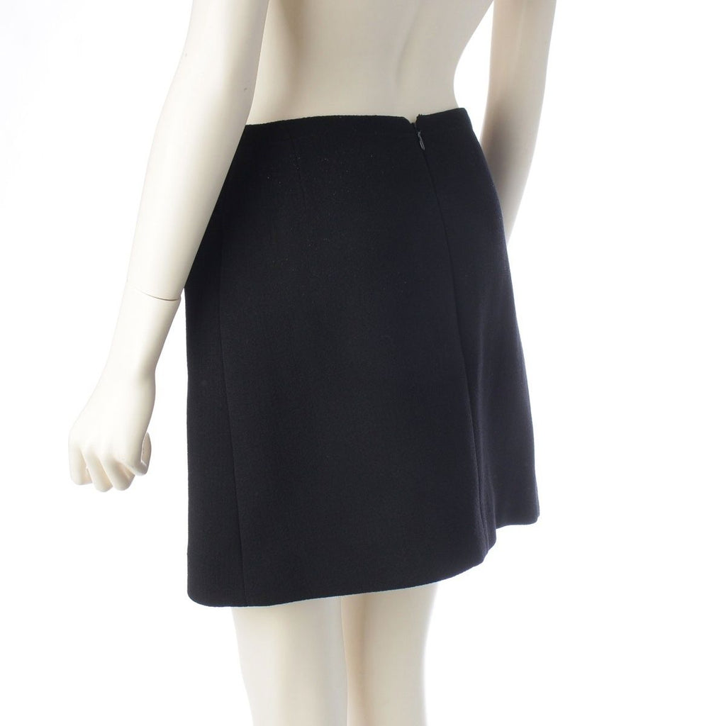 Chanel Tweed Zip Up Jacket Skirt Set Black 38 — view 6