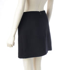 Chanel Tweed Zip Up Jacket Skirt Set Black 38 — view 6