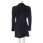 Chanel Tweed Zip Up Jacket Skirt Set Black 38 — view 4