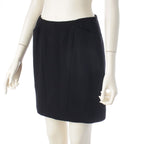 Chanel Tweed Zip Up Jacket Skirt Set Black 38 — view 5
