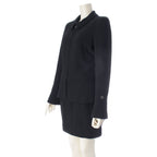 Chanel Tweed Zip Up Jacket Skirt Set Black 38 — view 2