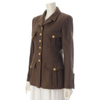 Chanel Wool Gripoix Button Tailored Jacket Khaki 38 — view 2