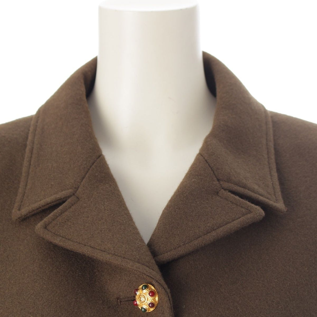 Chanel Wool Gripoix Button Tailored Jacket Khaki 38 — view 5