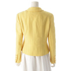 Chanel Wool Coco Button Tweed Tailored Jacket Yellow 38 — view 4