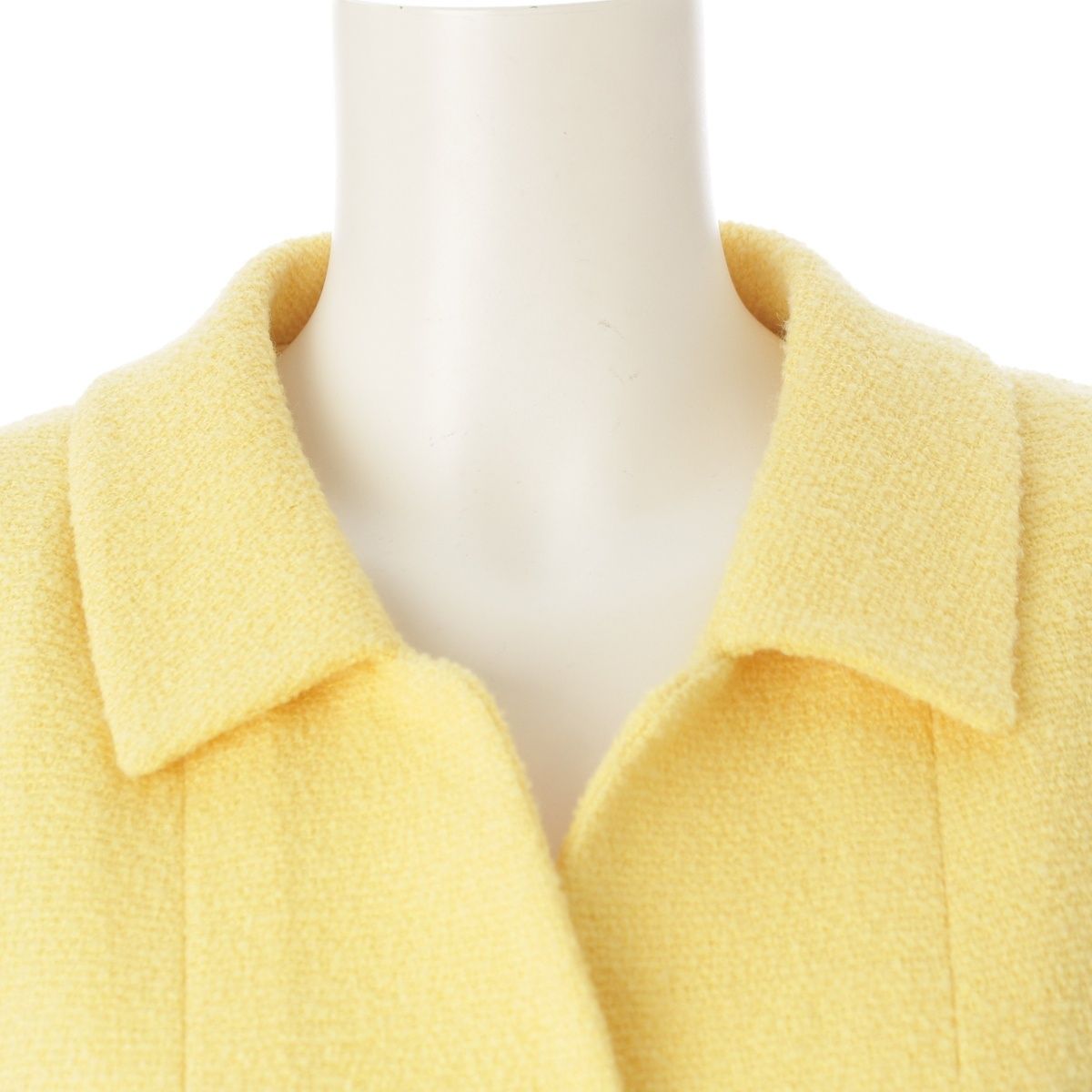 Chanel Wool Coco Button Tweed Tailored Jacket Yellow 38 — view 5