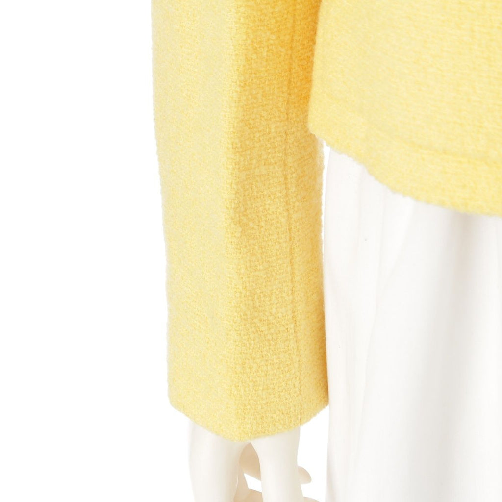 Chanel Wool Coco Button Tweed Tailored Jacket Yellow 38 — view 6
