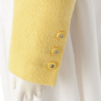 Chanel Wool Coco Button Tweed Tailored Jacket Yellow 38 — view 7