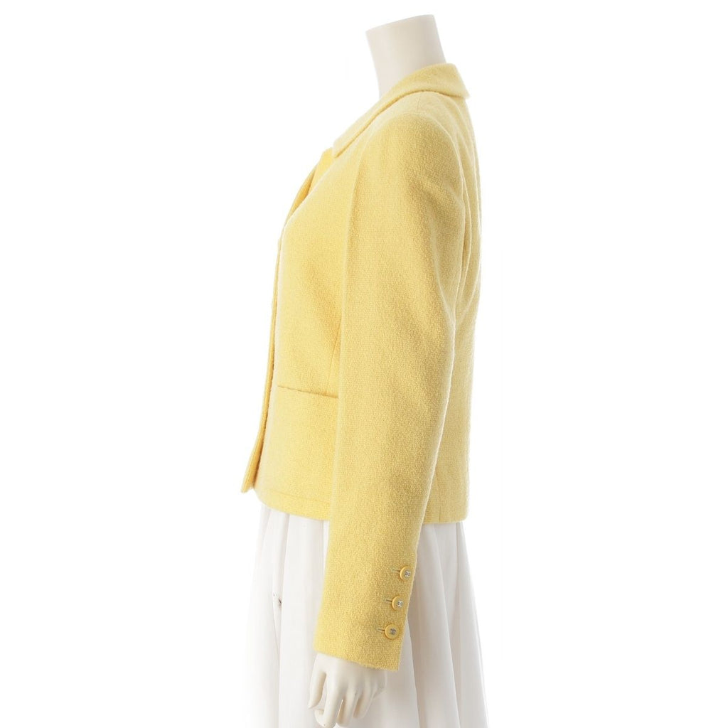 Chanel Wool Coco Button Tweed Tailored Jacket Yellow 38 — view 3