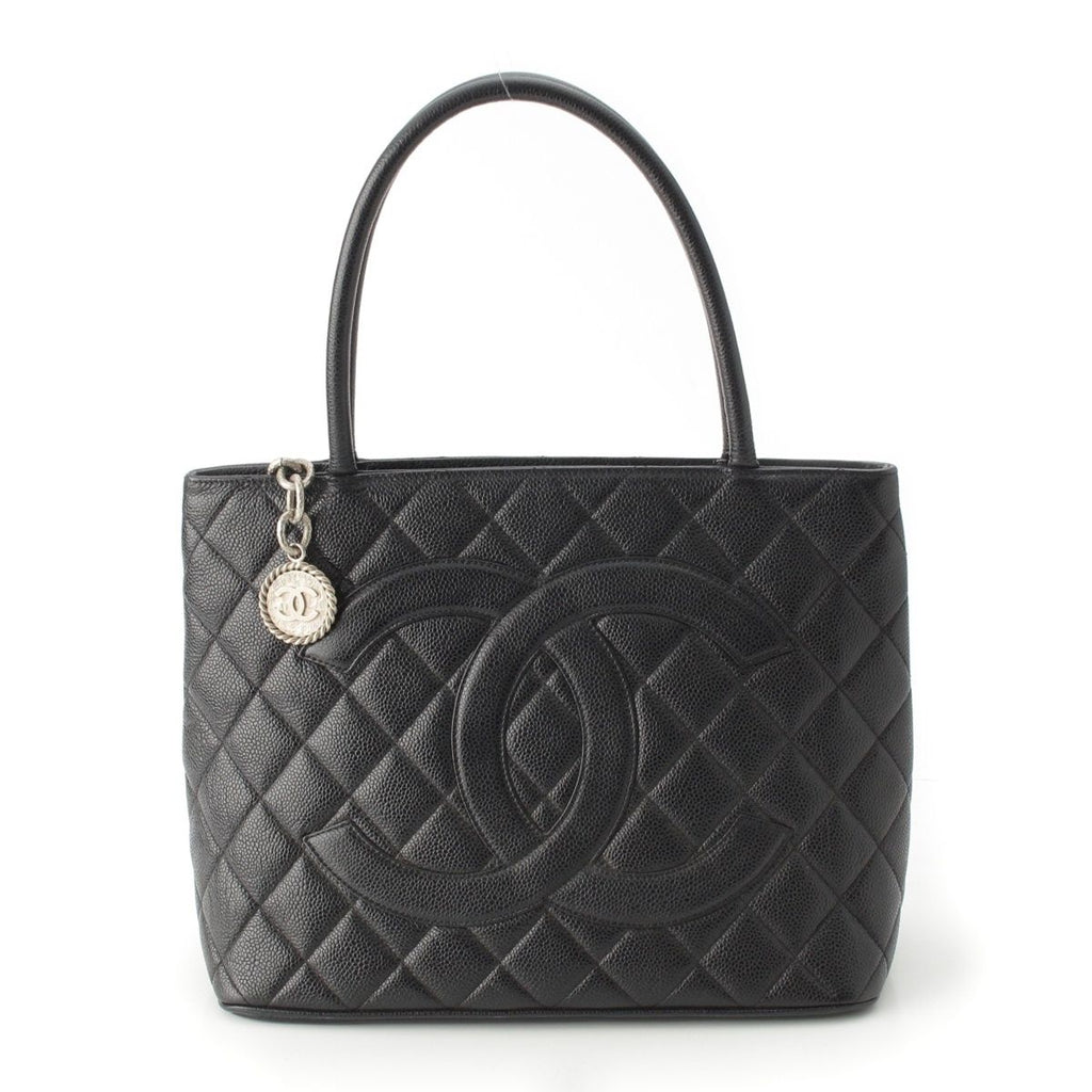 Chanel Caviar Leather Reprint Tote Bag Black