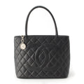 Chanel Caviar Leather Reprint Tote Bag Black