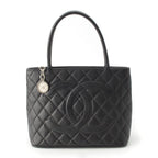 Chanel Caviar Leather Reprint Tote Bag Black