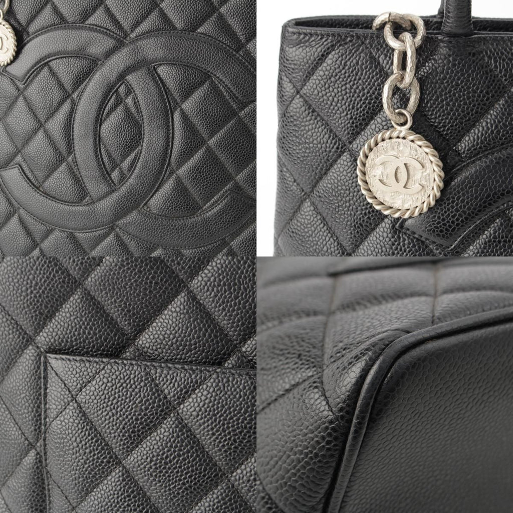 Chanel Caviar Leather Reprint Tote Bag Black