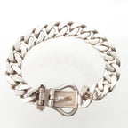 Hermes Vintage Gaetan de Percin Boucle Sellier Book le MM Chain Bracelet Silver