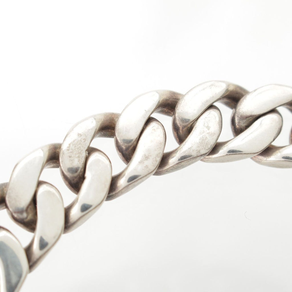 Hermes Vintage Gaetan de Percin Boucle Sellier Book le MM Chain Bracelet Silver