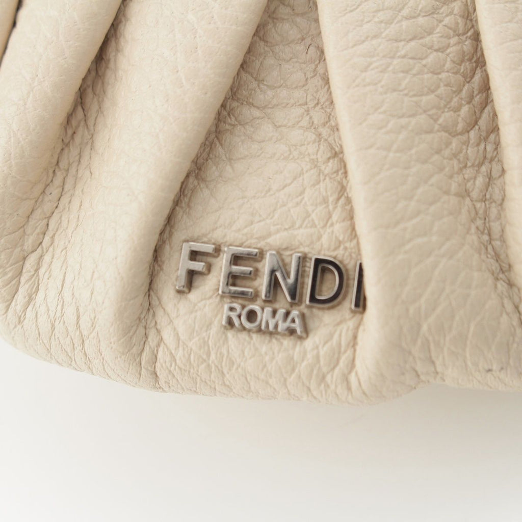 Fendi Leather Gyoza Dump Ring Charm Key Holder Beige